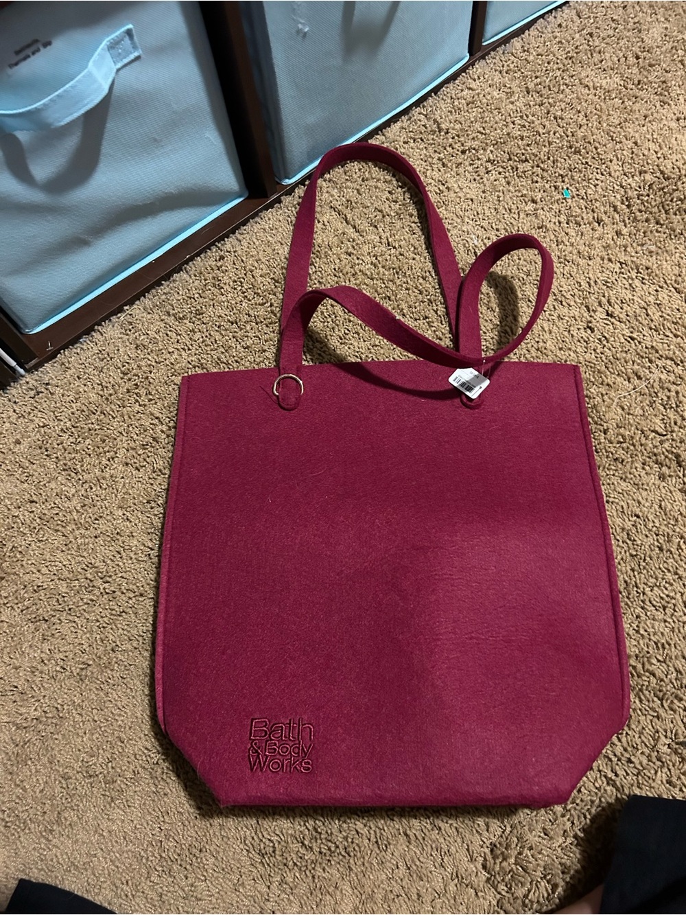 Bath & Body Works 2025 Black Friday Burgundy Felt Tote Bag – NWT (Bag Only)